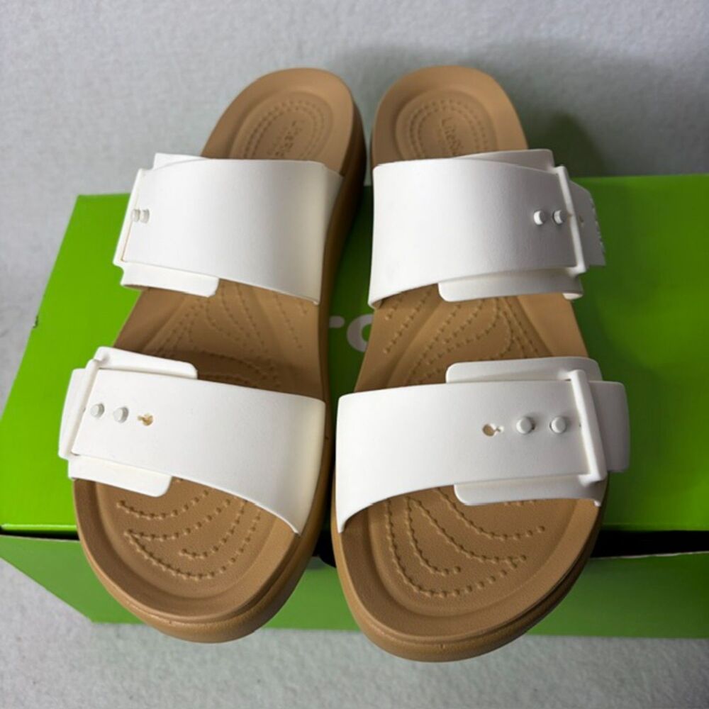 Womens Crocs LiteRide white double strap comfort slide sandals size 8 - Picture 5 of 6
